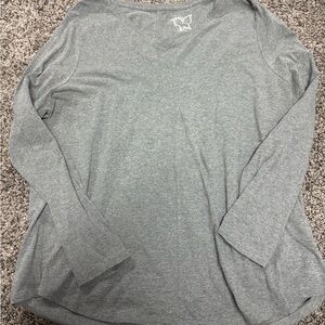 Gray Long Sleeve Top